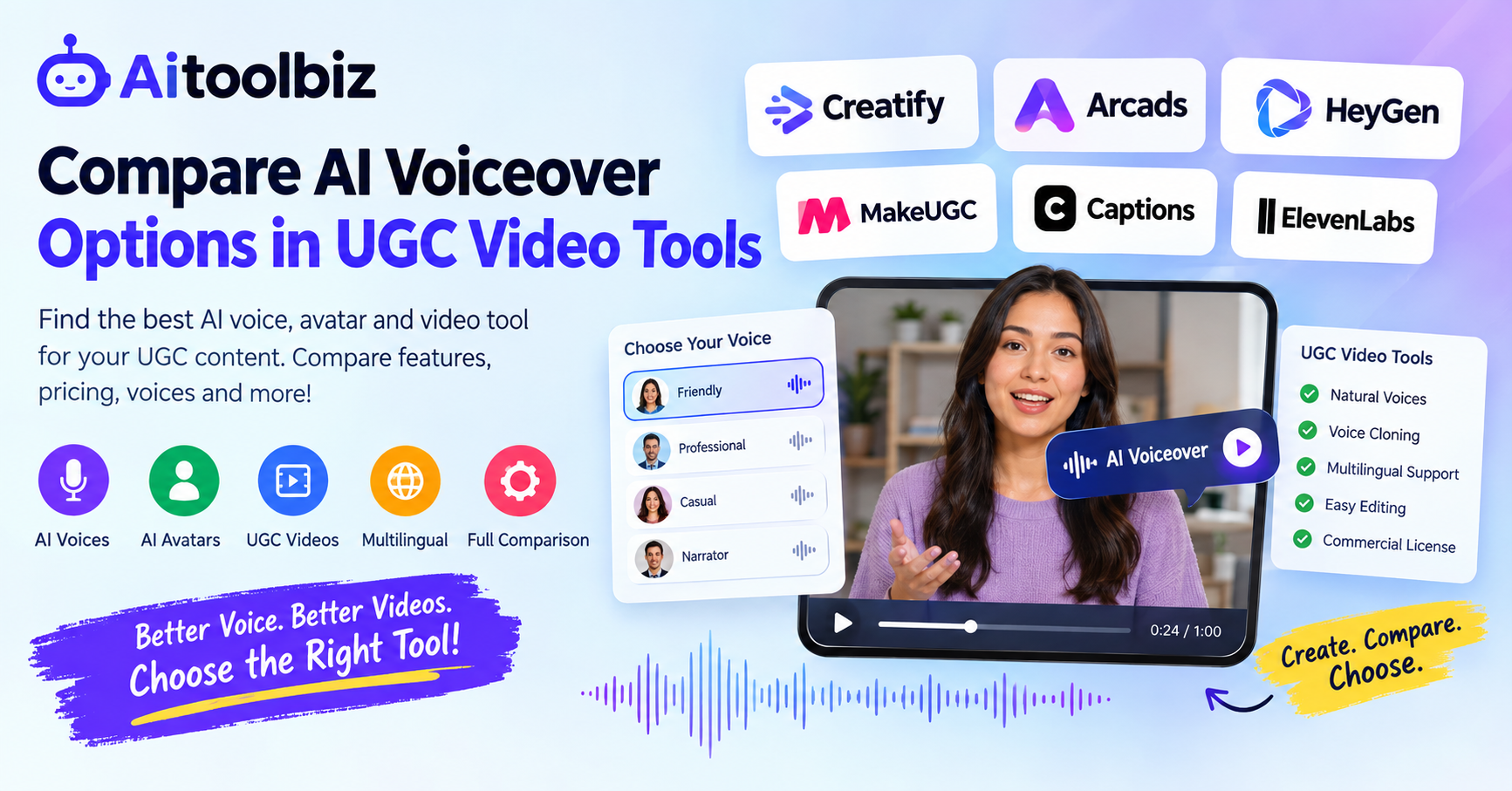 Compare AI Voiceover Options in UGC Video Tools